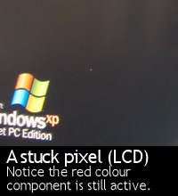 Example of a stuck LCD pixel